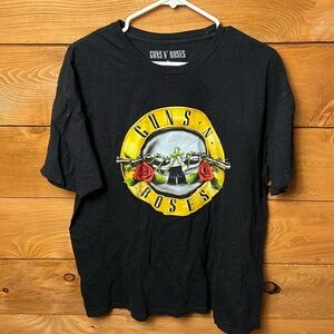 Guns'N Roses Band Print T-Shirt Emblem Black Men’s XL Rock ‘n’ roll 1980s band